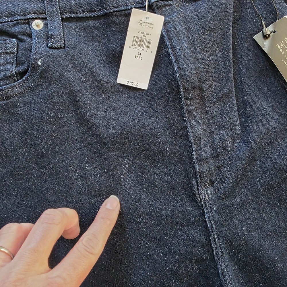 Banana Republic Womens Size 34/18 Tall Dark Wash Denim Skinny NWT City Preppy - Picture 5 of 11